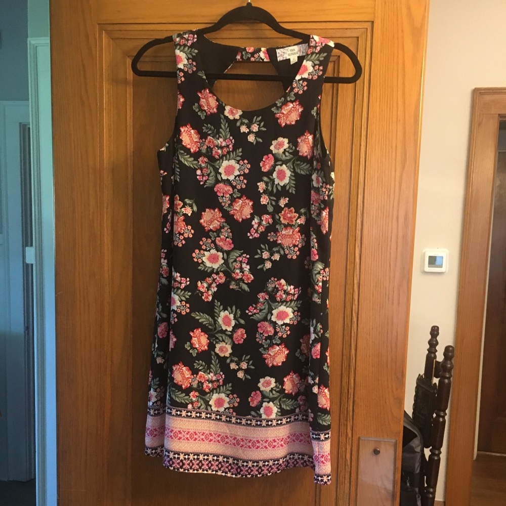 Pink Republic. Black and pink floral dress size m